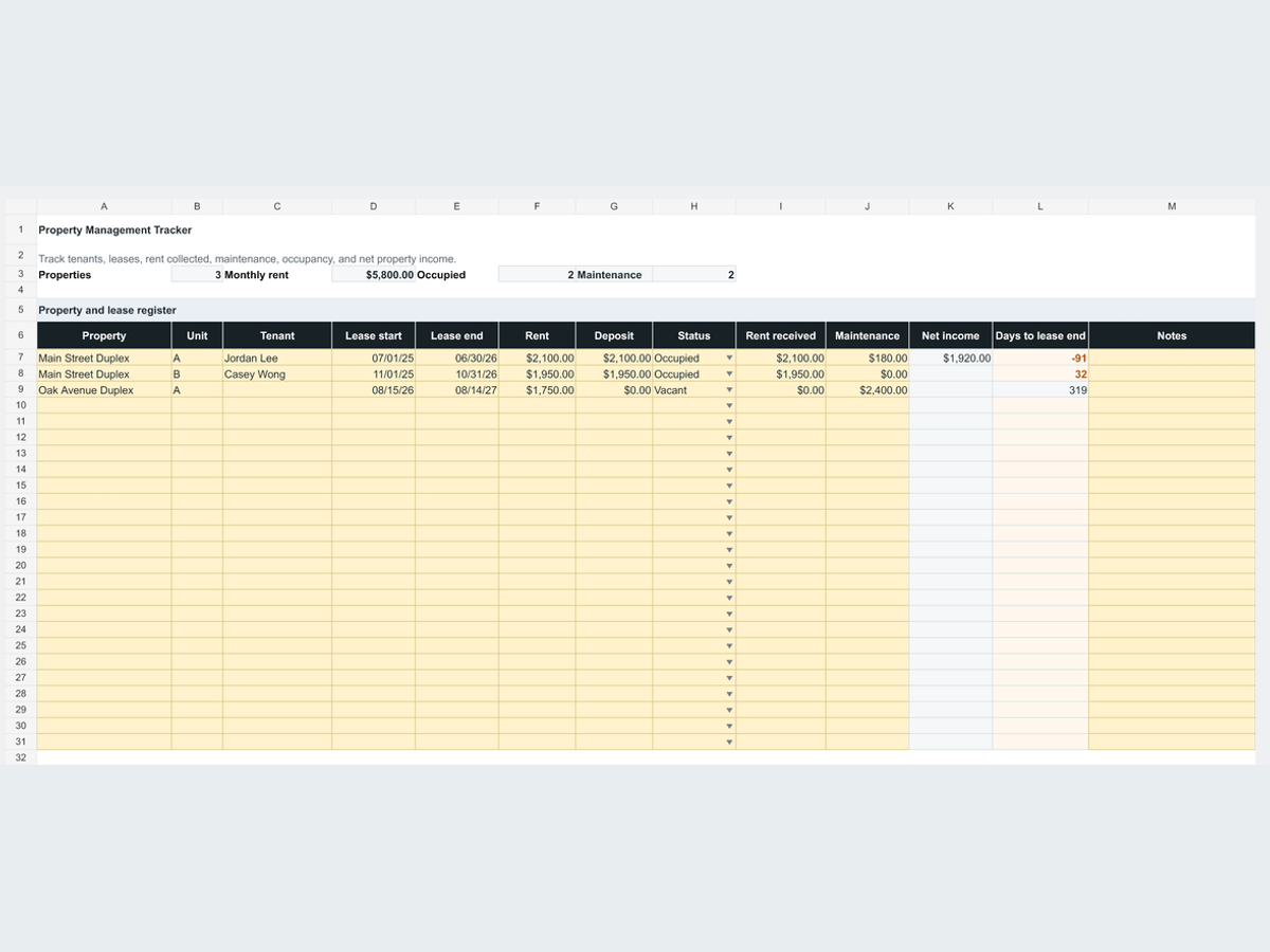 Property Management Tracker