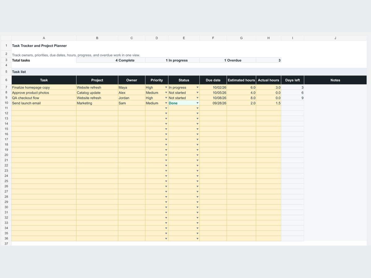 Task Tracker & Project Planner